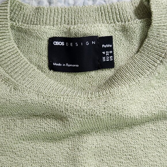 ASOS Green Kniit Crop, Size 0 - Picture 3 of 3